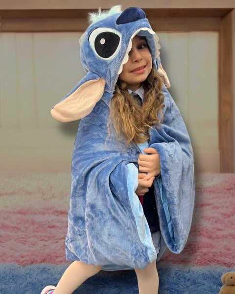 Blue Stitch Hooded Blanket