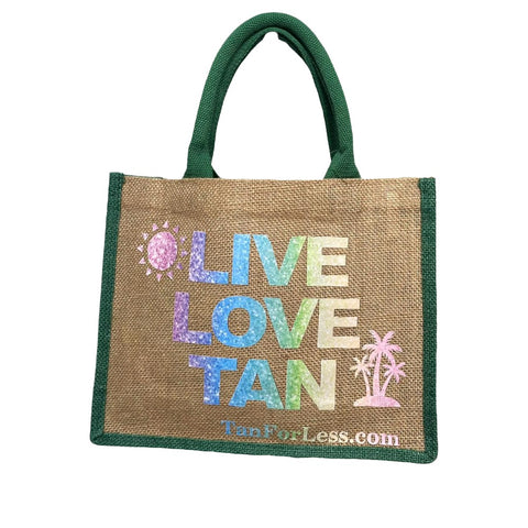 'Live love tan' straw bag