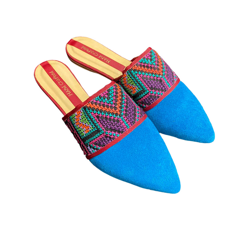 Blue design slippers