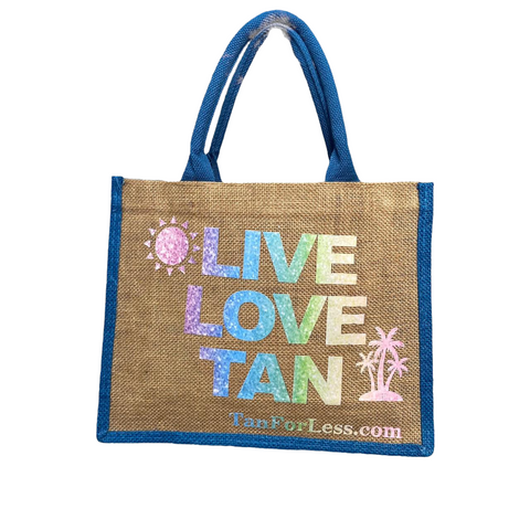 'Live love tan' straw bag