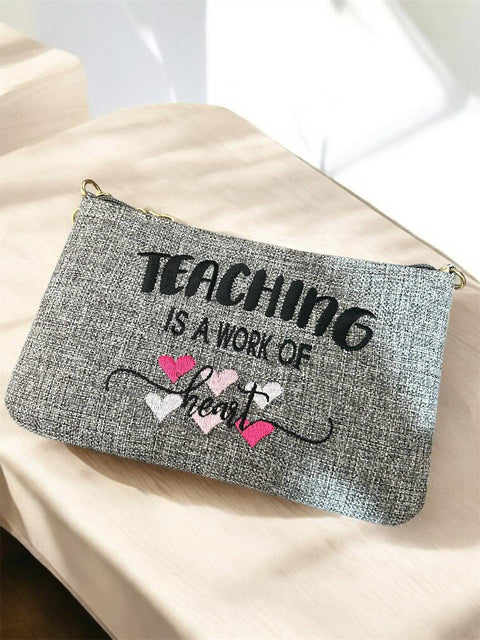 'Teaching is a Work of Heart' Light-Grey Bag