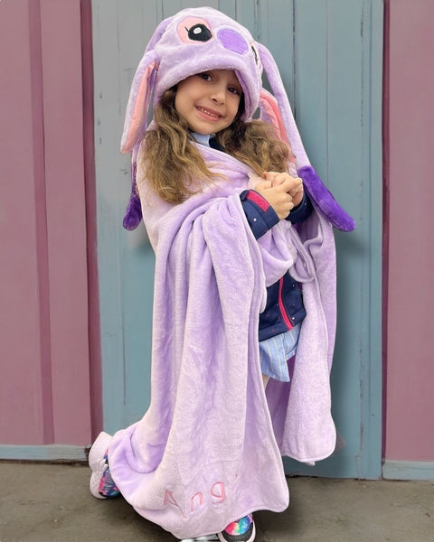 Purple Stitch Hooded Blanket