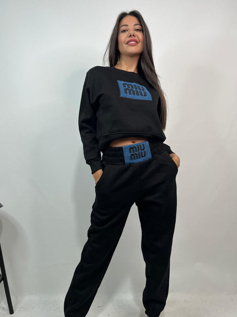 Black-Blue Jogging Set