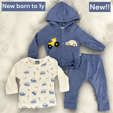 Blue Car Newborn Set