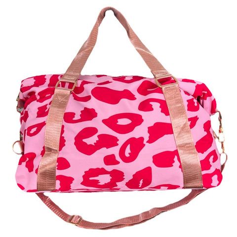 Cheetah Print Nylon Gym Bag S-54