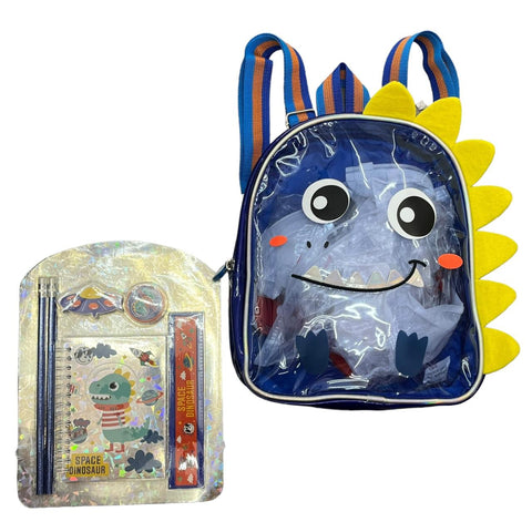 Dino Backpack with Stationery Set