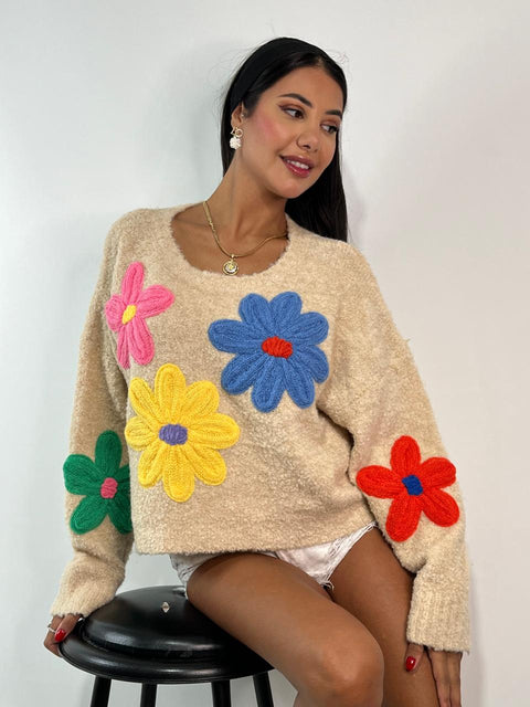 Flowers Wool Sweater