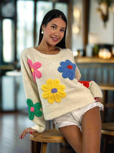 Flowers Wool Sweater