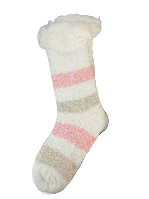 Fuzzy Striped Fleece Socks