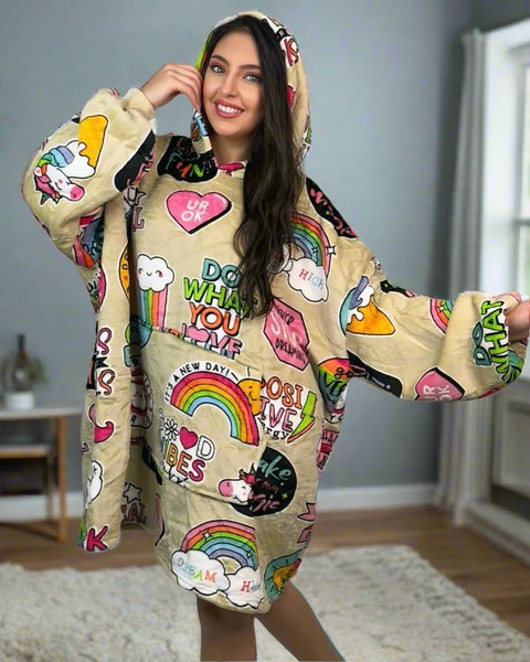 Hooded Blanket Patch Print