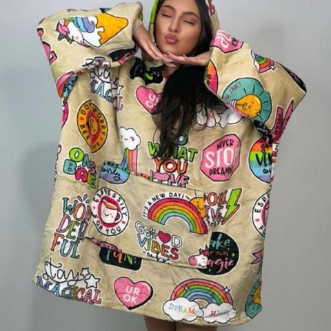 Hooded Blanket Patch Print