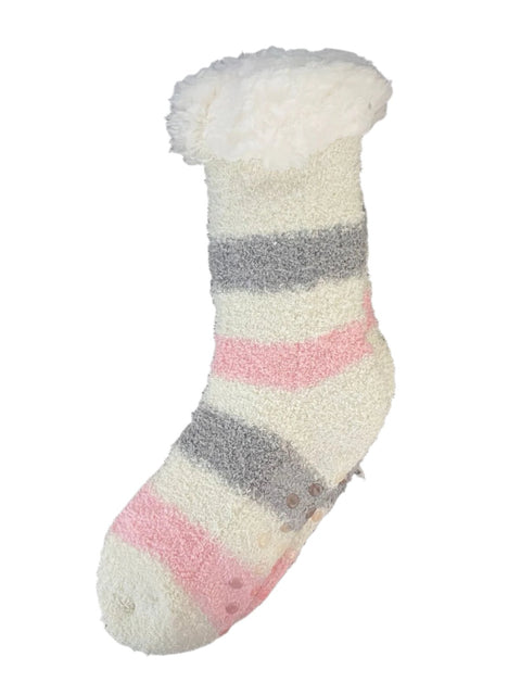 Fuzzy Striped Fleece Socks