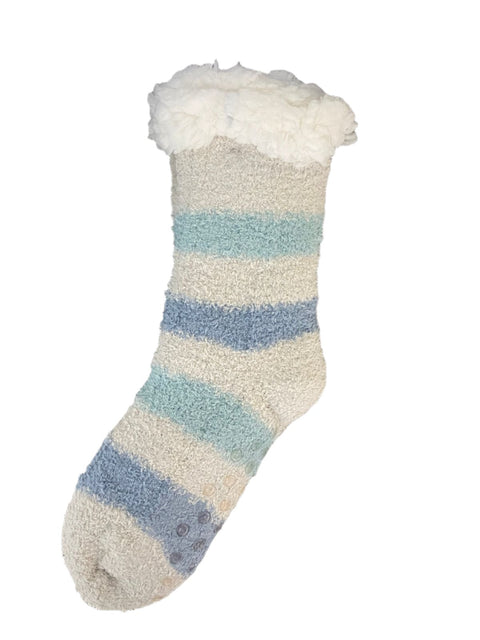 Fuzzy Striped Fleece Socks