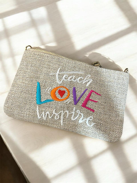 'Teach Love Inspire' Beige Bag