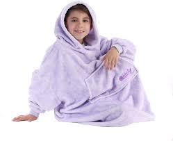 Light-Purple Kids Hooded Blanket