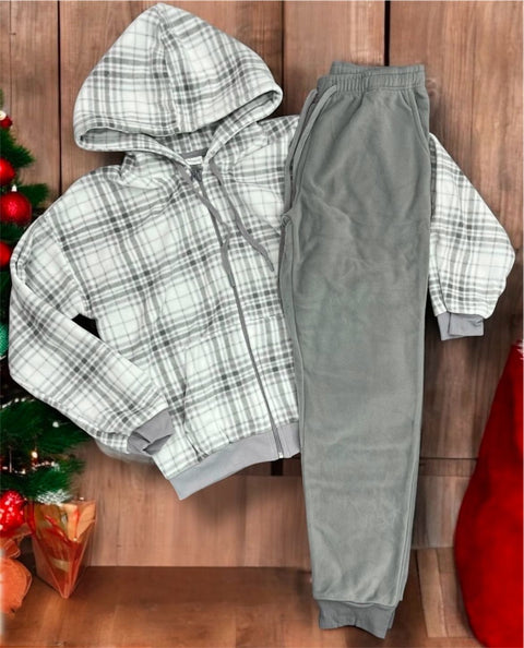 Gray Checkered Pyjama Set