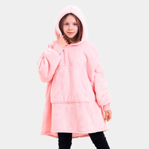 Light-Pink Kids Hooded Blanket