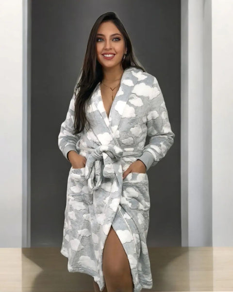 Clouds Fleece Hooded Robe