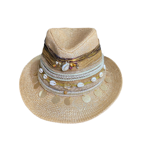 Gold hoops beach hat