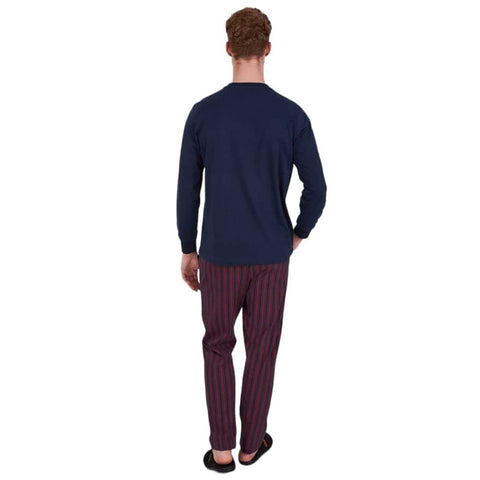 Dark Blue-Burgundy Away Cotton PJ