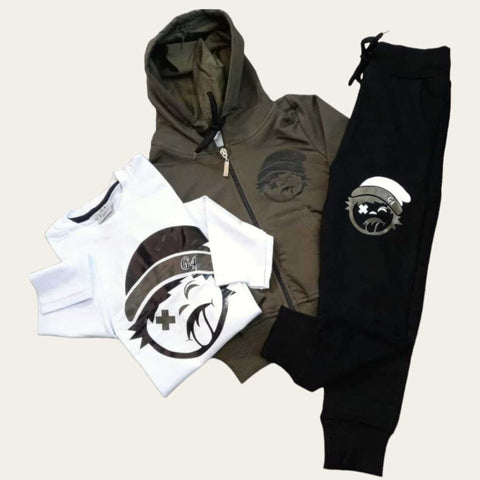 White & Black Cool Jogging Set